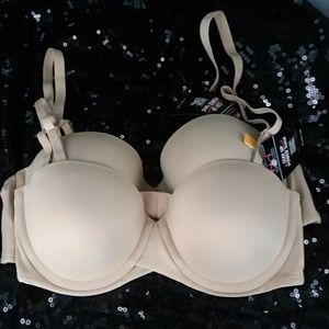 Strapless bra beige 5ways to  wear